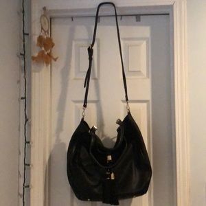 Moda Luxe black leather crossbody.